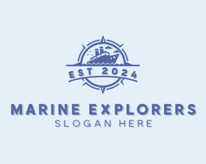 Marine Boat Compass logo design