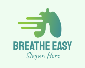 Emphysema - Green Fast Recovery Lung logo design