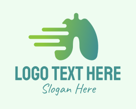 Lung Health - Green Fast Recovery Lung logo design