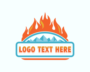 Heating - Fire Ice Temperature logo design