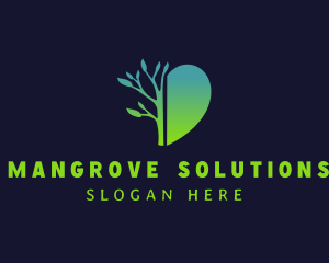 Mangrove - Heart Nature Tree logo design