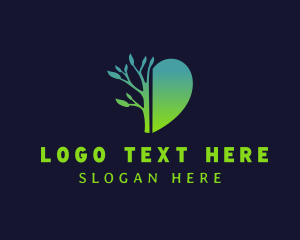 Natural Product - Heart Nature Tree logo design