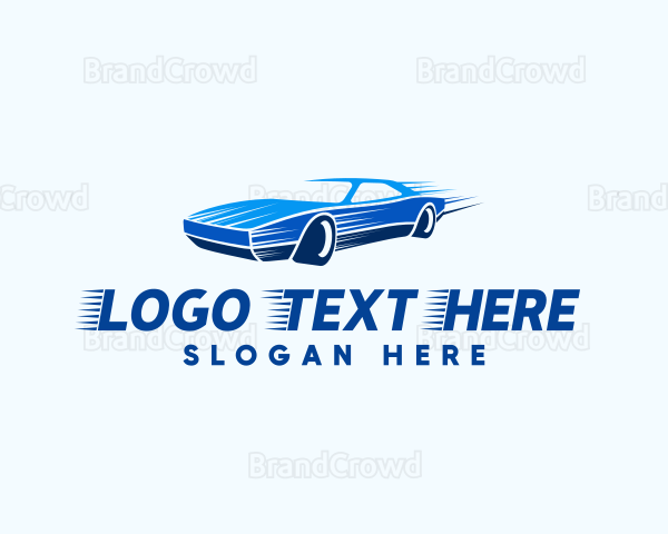 Blue Sports Car Logo