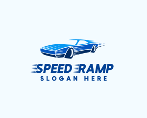 Blue Sports Car logo design