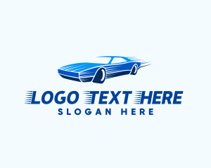 Auto Detailing - Blue Sports Car logo design