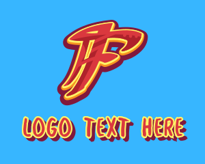 Rap - Graffiti Art Letter F logo design