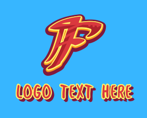 Art - Graffiti Art Letter F logo design