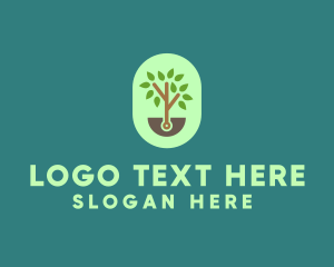 Pot Plant - Nature Tree Planting logo design
