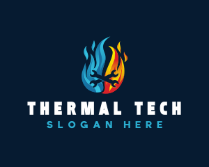 Thermal HVAC Wrench logo design