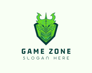 Green Dragon Gaming Shield logo design