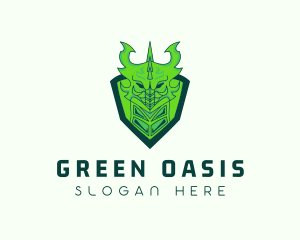 Green Dragon Gaming Shield logo design