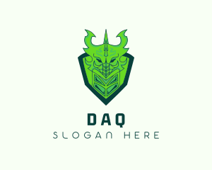 Gamer - Green Dragon Gaming Shield logo design
