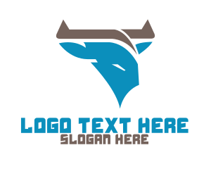 Horn - Blue Wild Bull logo design