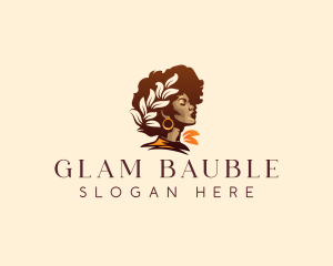 Afro Glam Woman logo design