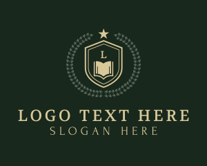 College - Book Shield Wreath College logo design