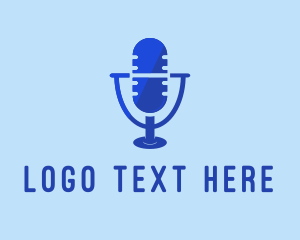 Podcast - Blue Microphone Mic logo design