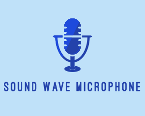 Microphone - Blue Microphone Mic logo design