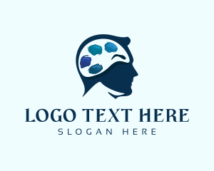 Illustrator - Head Brain Painting logo design