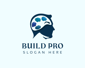 Painter - Head Brain Painting logo design