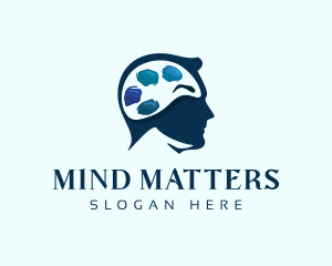 Brain - Head Brain Painting logo design