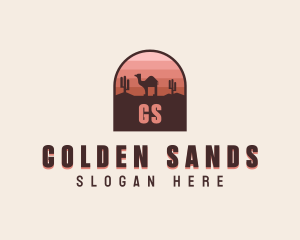 Desert Camel Cactus  logo design