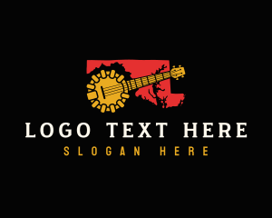 Map - Maryland Bluegrass Banjo logo design