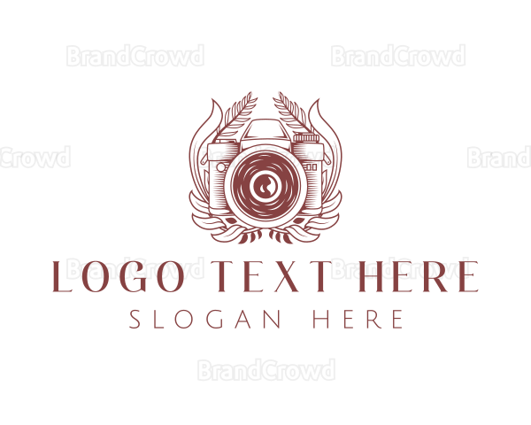 Floral Camera Photography Logo