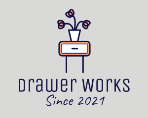 Drawer - Flower Vase Drawer logo design