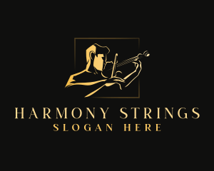 Violin Violinist Instrument logo design