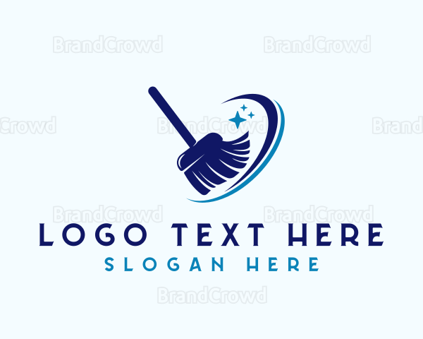 Cleaning Maintenance Broom Logo