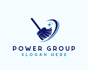 Swoosh - Cleaning Maintenance Broom logo design