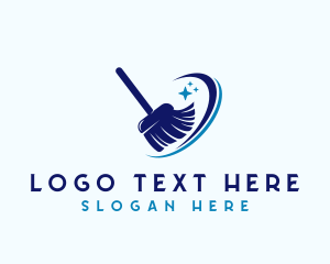 Disinfection - Cleaning Maintenance Broom logo design