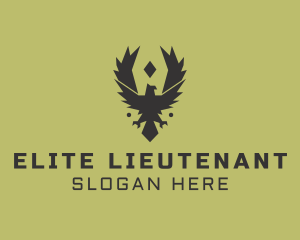 Lieutenant - Diamond Falcon Bird logo design