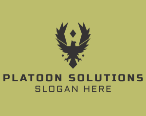 Platoon - Diamond Falcon Bird logo design