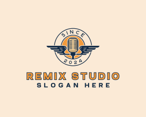 Microphone Recording Studio logo design