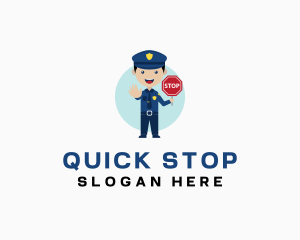 Stop - Police Cop Officer logo design