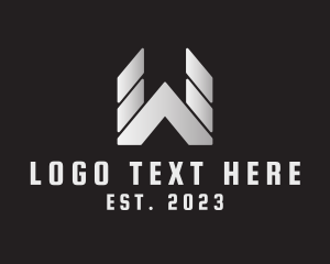 Futuristic - Metallic Masculine Business Letter W logo design