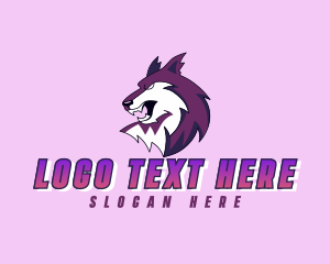 Purple - Animal Wolf Beast logo design