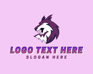 Wolf - Purple Gaming Wolf logo design