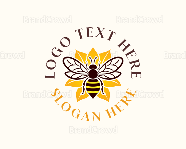 Floral Bee Wings Logo