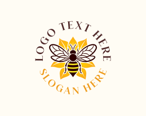 Bug - Floral Bee Wings logo design