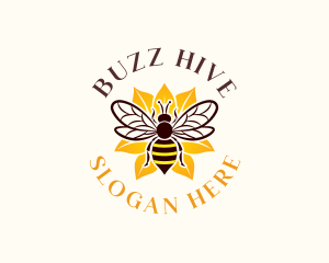 Floral Bee Wings logo design