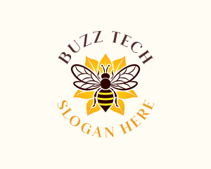 Floral Bee Wings logo design