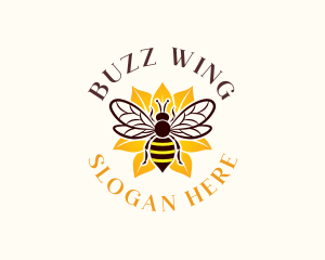 Floral Bee Wings logo design