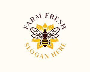 Floral Bee Wings logo design