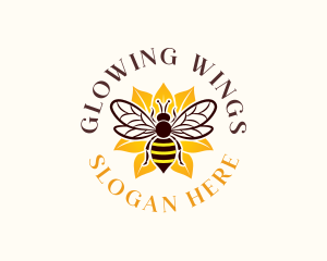 Floral Bee Wings logo design