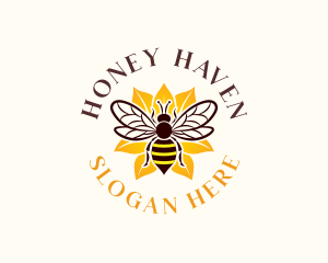 Floral Bee Wings logo design