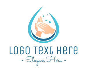 Sanitizer - Clean Hand Wash Drop logo design
