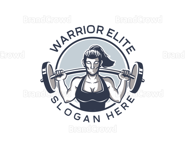 Barbell Woman Gym Logo