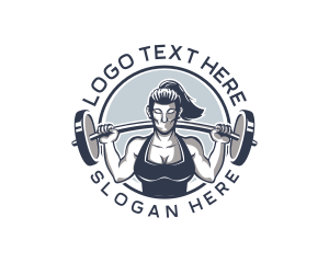 Barbell - Barbell Woman Gym logo design